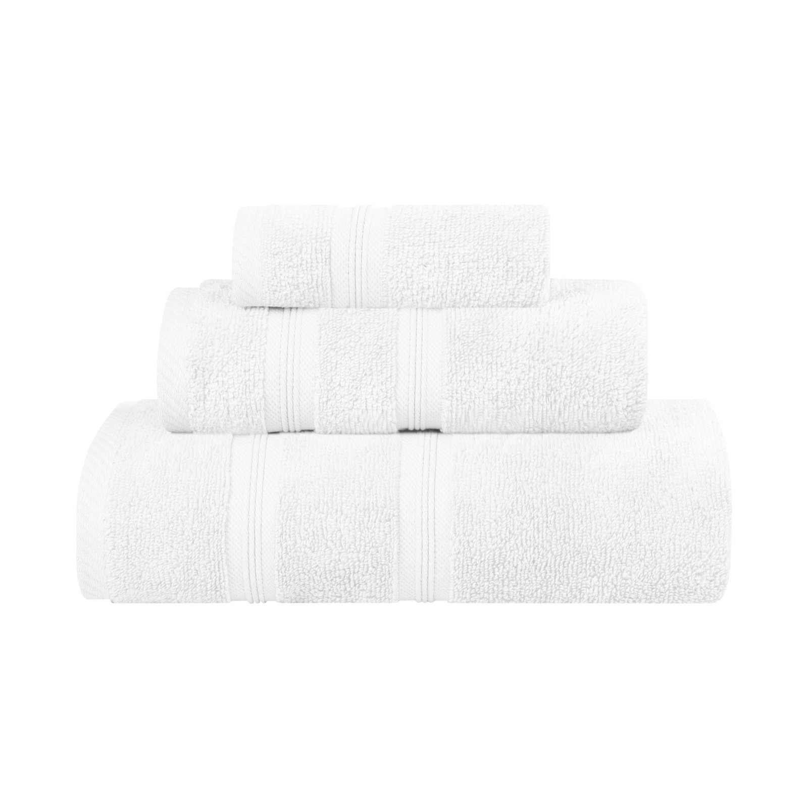 3-Piece Cotton Bath Towel Set, White