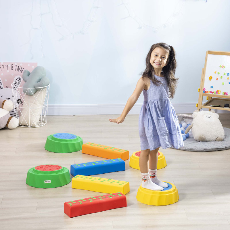 Freeport Park Eure  8 PCS Stepping Stones Kids Balance Beam w/Non-Slip Surface Bottom