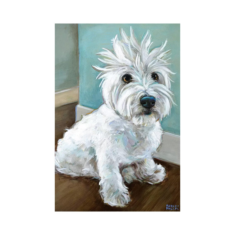 Dude The Westie by Robert Phelps - Wrapped Canvas Painting, 20.32 cm H x 30.48 cm W