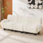  Canapé moderne 95 pouces 3 places avec accoudoirs arrondis et assise profonde, chenille, beige-388057153