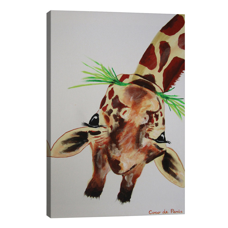 Upside Down Giraffe by Hillary White - Painting on Canvas, No Frame, 66.04 cm H x 45.72 cm W x 3.175 cm D