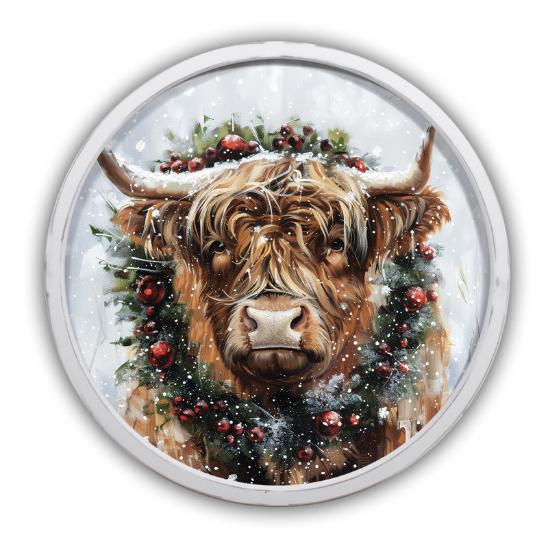 Painterly Christmas Highland, reproduction encadrée