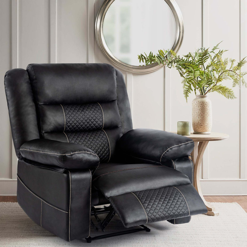 Fauteuil inclinable Josias, Similicuir noir