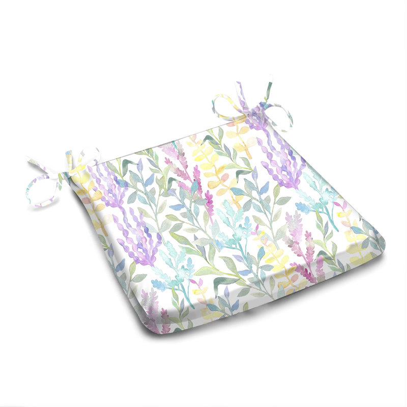 Chair Pad, Purple/Blue/Yellow/Green Floral