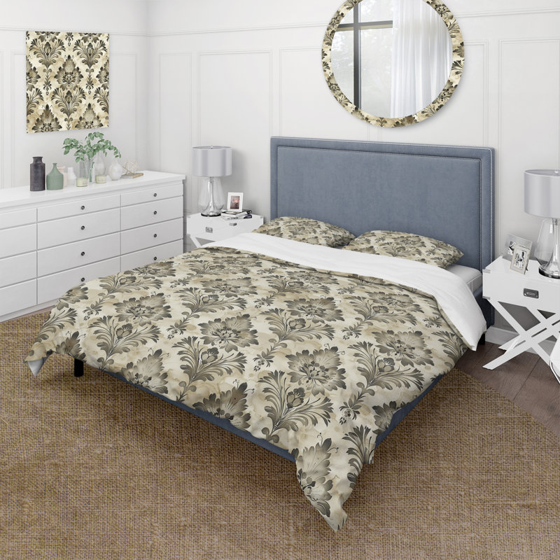 Ensemble de housse de couette Beige Country Floral Chic VII - Floral, Housse de couette très grand + 2 taies décorativ