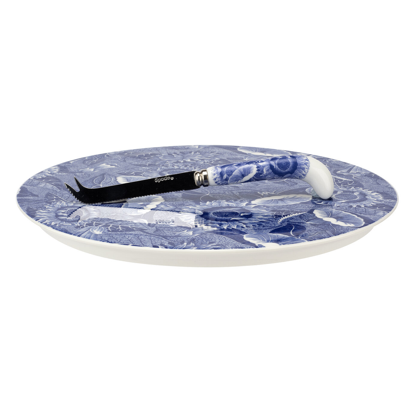 Spode Blue Room Cheese Plate&Knife 11" Sunflwr