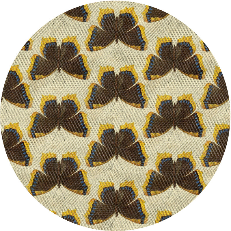 Brun Tapis décoratif Jara, Rond 7 pi