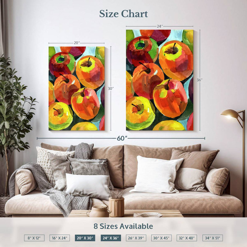 Yarlin Still Life Apples, 36" H x 24" W