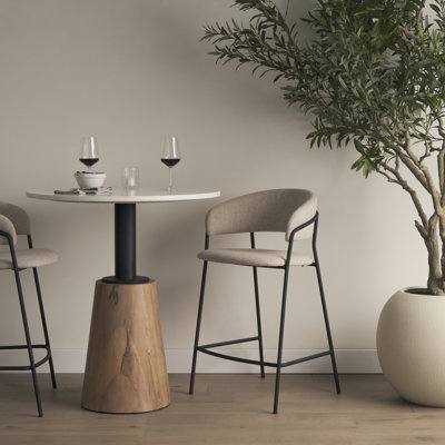 Burkeen Upholstered Counter Stool with Metal Frame