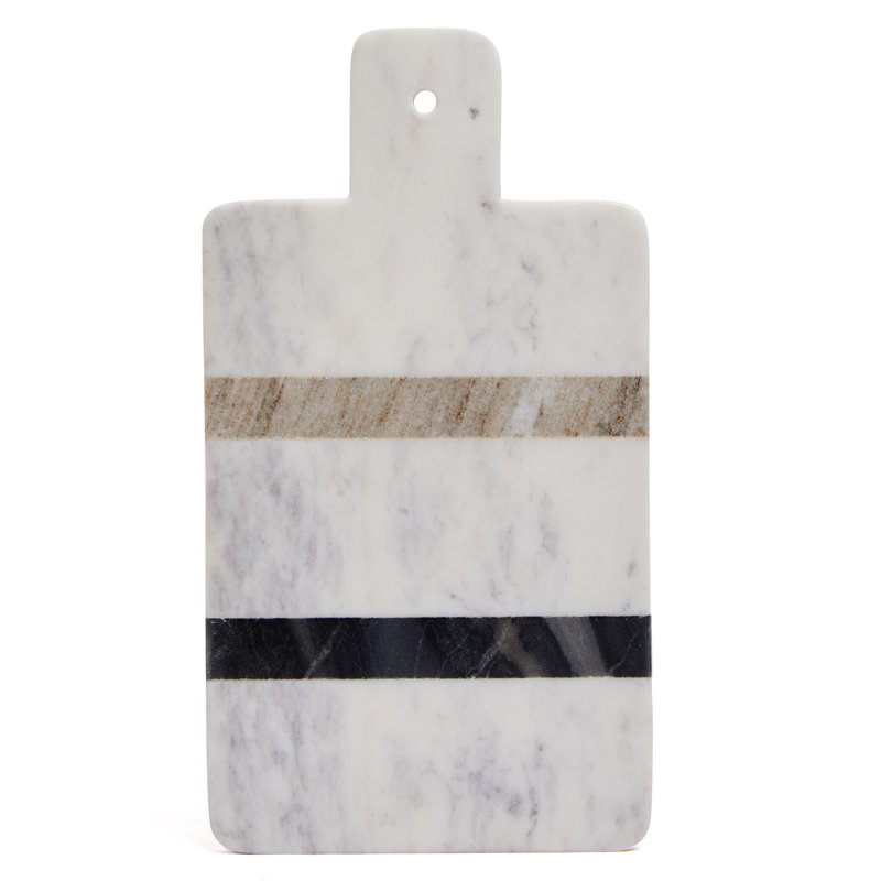 Planche à découper en marbre blanc rayé 15 x 8 Lexi Home