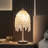 19" Elegant Crystal Table Lamp – Vintage Waterfall Design With Teardrop Grape Crystal Bead String Shades And Marble Textured Base For Living Room, Bedroom, Or Office (bulb Not Included) 
