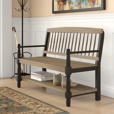 Solid Wood Shelves Storage Bench