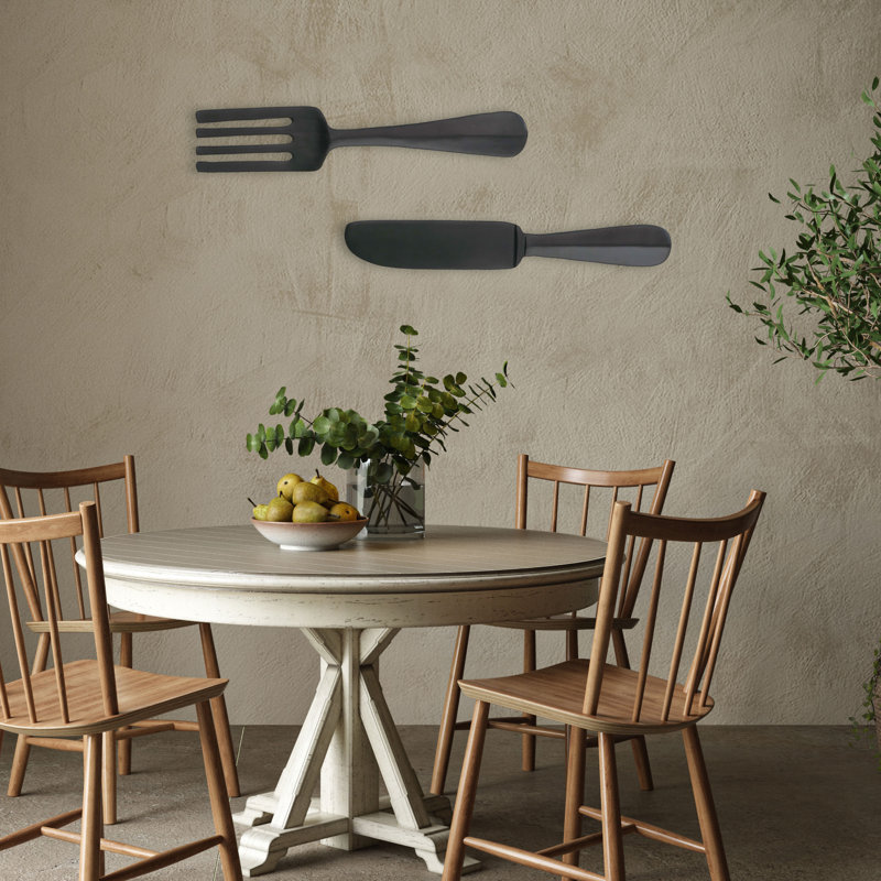 Knife and Fork Wall Decor. 23.25", Black