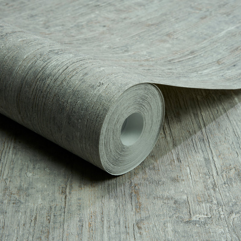 Textured Vibes Collection Abstract Concrete Wallpaper Roll, Black