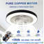 Ventilateur de plafond encastré à moteur à courant continu et réversible à DEL 6 lumières Modern Farmhouse-494590963