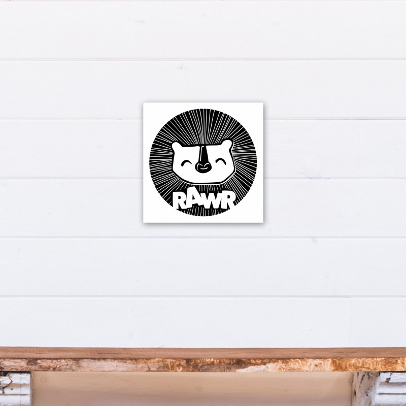 « andish lion rawr », art encadré, Toile tendue, H 12 po x l 12 po x P 1,25 po