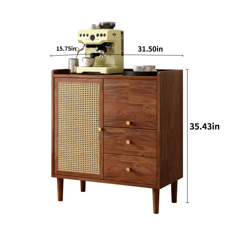 Armoire d'appoint en bois massif, Marron foncé