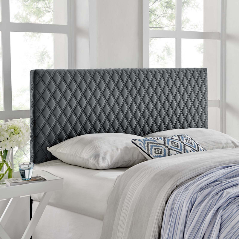 Angela Performance Velvet Headboard, Charcoal, King
