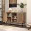 Buffet 47,24 ", crédence de rangement à découpes à chevrons avec tablettes réglables, armoire d'appoint multifonctionnelle pour vestibule, salle à manger, console de salon-620522440