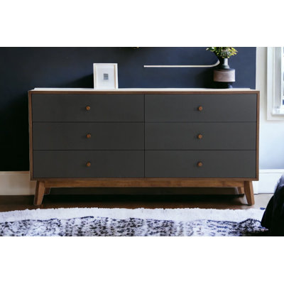 Commode double à six tiroirs 60 po Coosada