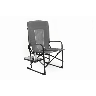 Camping Directors Chair, Heavy Duty,Oversized Portable Folding Chair With Side Table, Pocket For Beach, Fishing,Trip,Picnic,Lawn Grey
