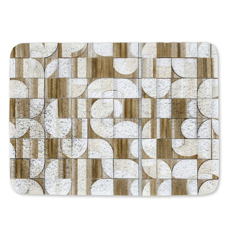 Tapis de bain géométrique à motif géométrique, L 21 po x L 34 po