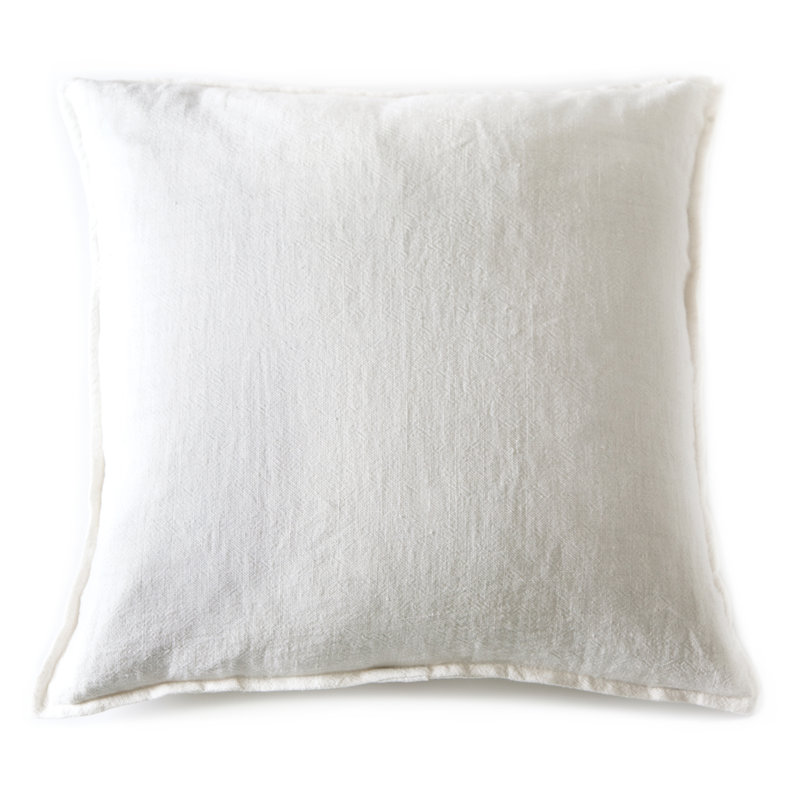 Montauk 100% Linen Large Euro Pillow Cover, Cream, Euro 