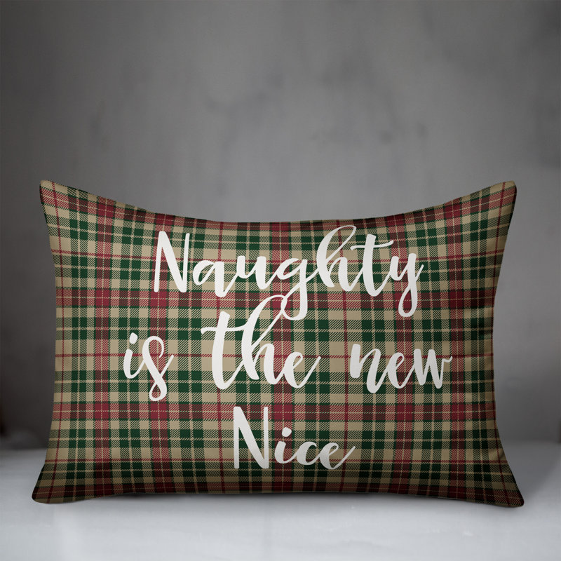  Coussin lombaire à motif écossais Naughty is the New Nice in Tartan