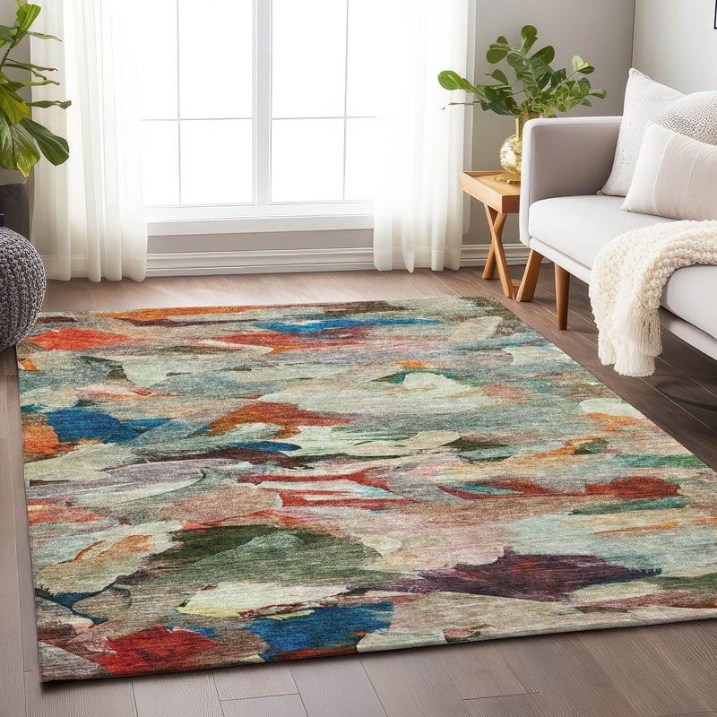 Tapis intérieur / extérieur vert lavable Loomari - LOOMlan, 2 pi 6 po x 3 pi 10 po