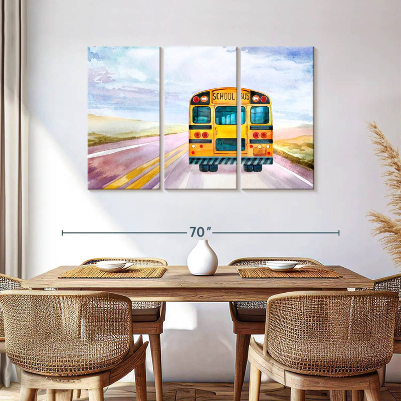 Mehar Yellow School Bus, 36" H x 57" W