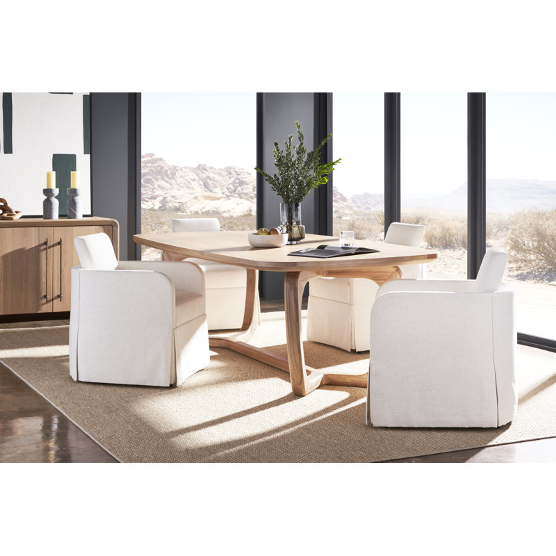 Form Solid Oak Dining Table, Wheat, 30" H x 98" L x 46" W