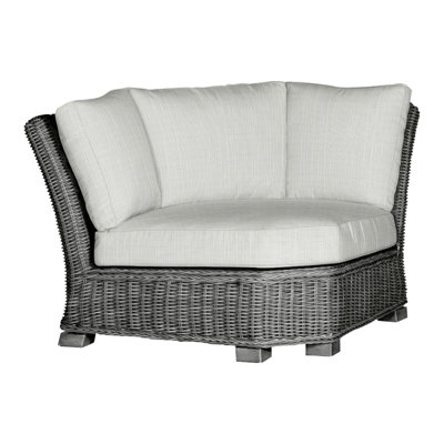 Canapé d'angle modulaire rustique tissé gris ardoise