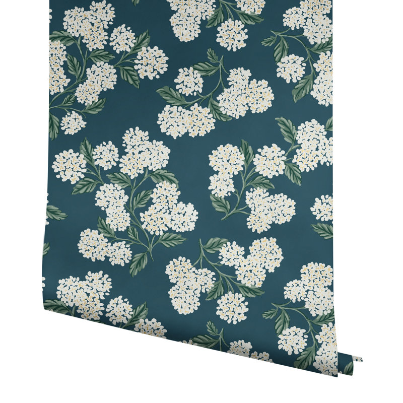 Papier peint 27 'x 27 "Hydrangea, Bleu