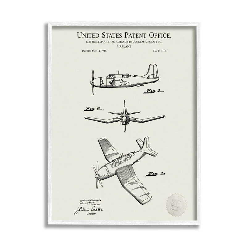 Carte détaillée détaillée de l'avion, giclée par Karl Hronek, H 20 po x l 16 po x P 1,5 po, Giclée encadrée blanc bord de mer