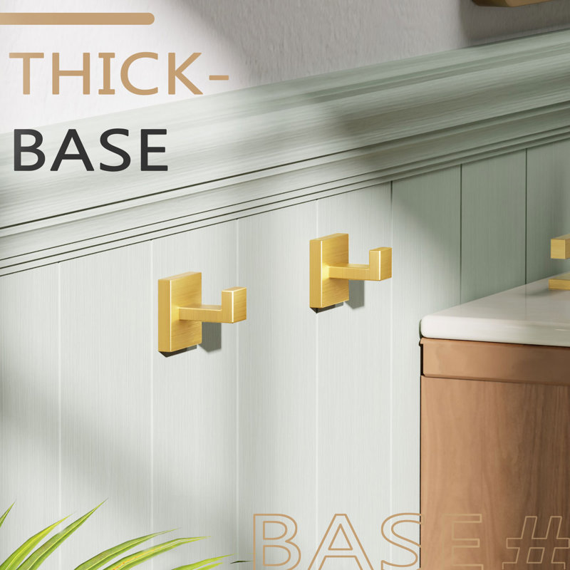 Robe Hook Wall Mounted, Brushed Gold