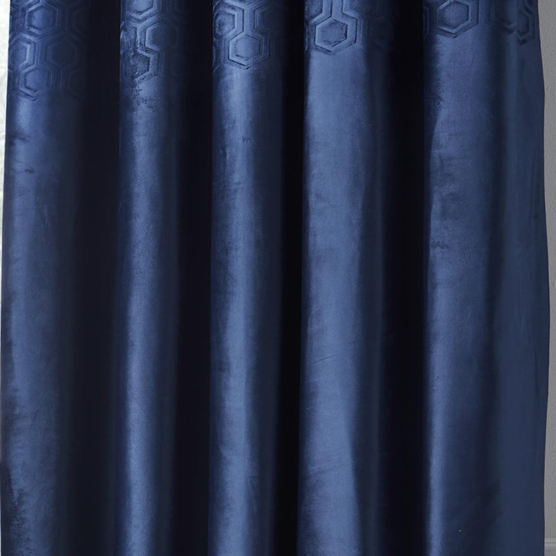 Jasper Room Darkening French Door Curtain Pair, Navy, 229 x 183 cm