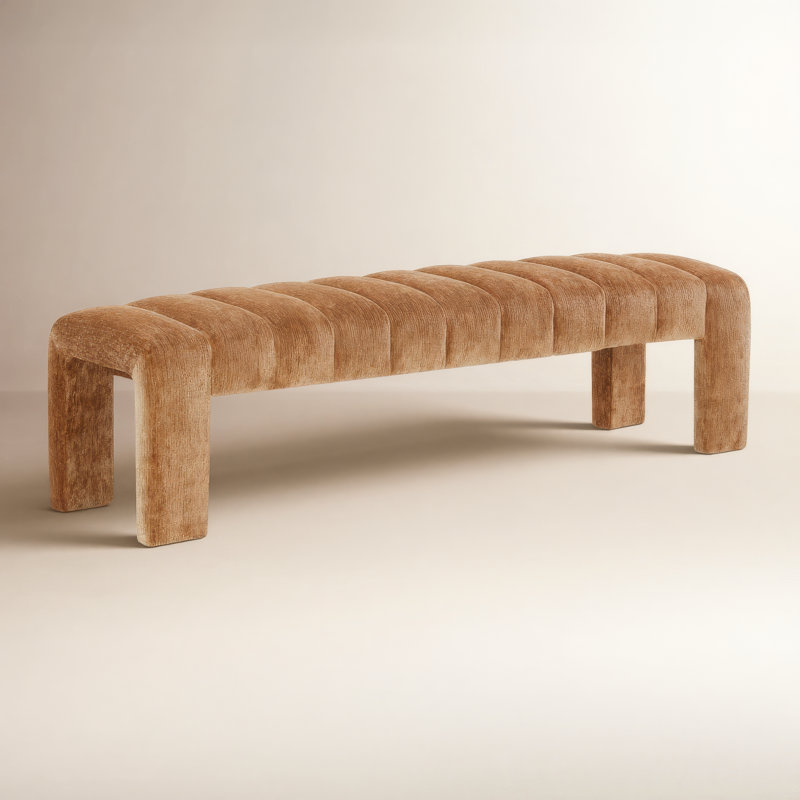 Banc rembourré Gliese, Chenille ambre