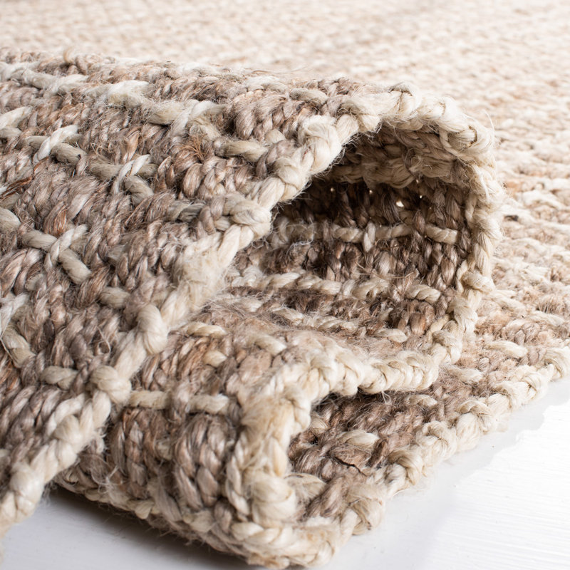 Carle Natural Fiber Hand Loomed Jute Abstract Rug, Rectangle 5' x 8'