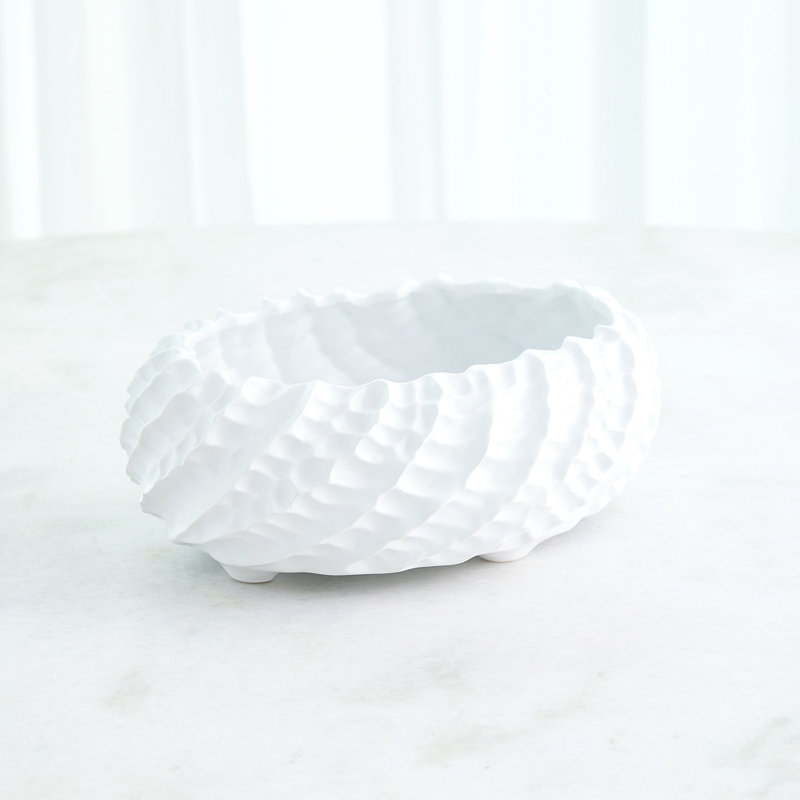 Cadoret Bowl, 4.5" H x 12" W x 12" D, Matte White