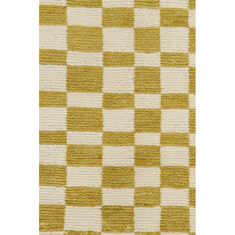 Hand Knotted Wool Geometric Area Rug, Rectangle 5' x 8'