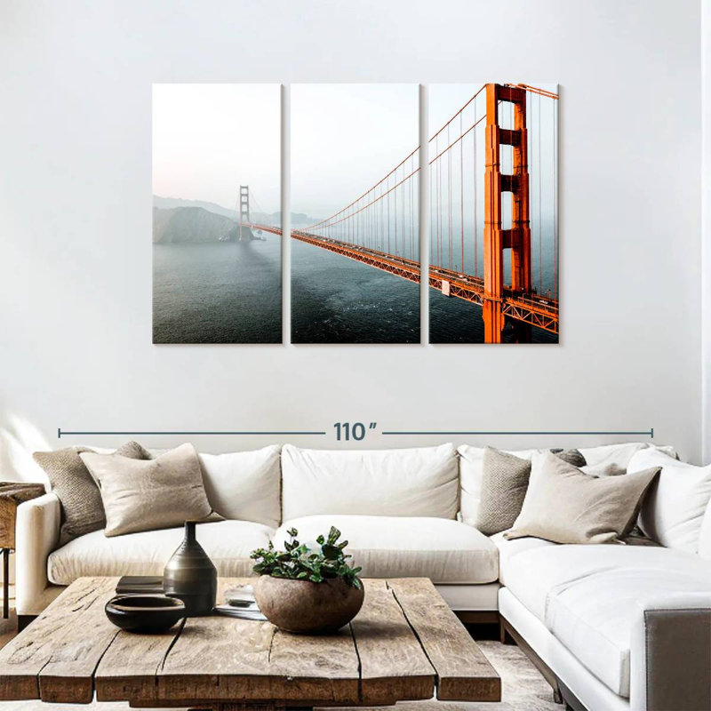 Hazy Golden Gate Bridge, 48" H x 74" W