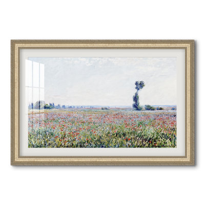 Poppy Field, 1881-Claude Monet-Custom Framed Canvas