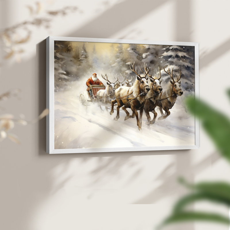 Chirstmas Art-CCCLXIII -Framed Print - Restickable, H 8 po x l 10 po, Blanc