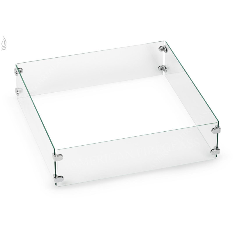 Verre trempé pour foyer d'extérieur, H 6 po x l 29,5 po x P 29,5 po