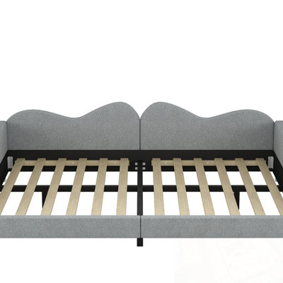 Full Size Upholstered Daybed With Cloud-Shaped Backrest