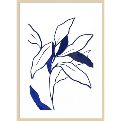 «Indigo Lily Flower» par Wood, reproduction d'art encadrée