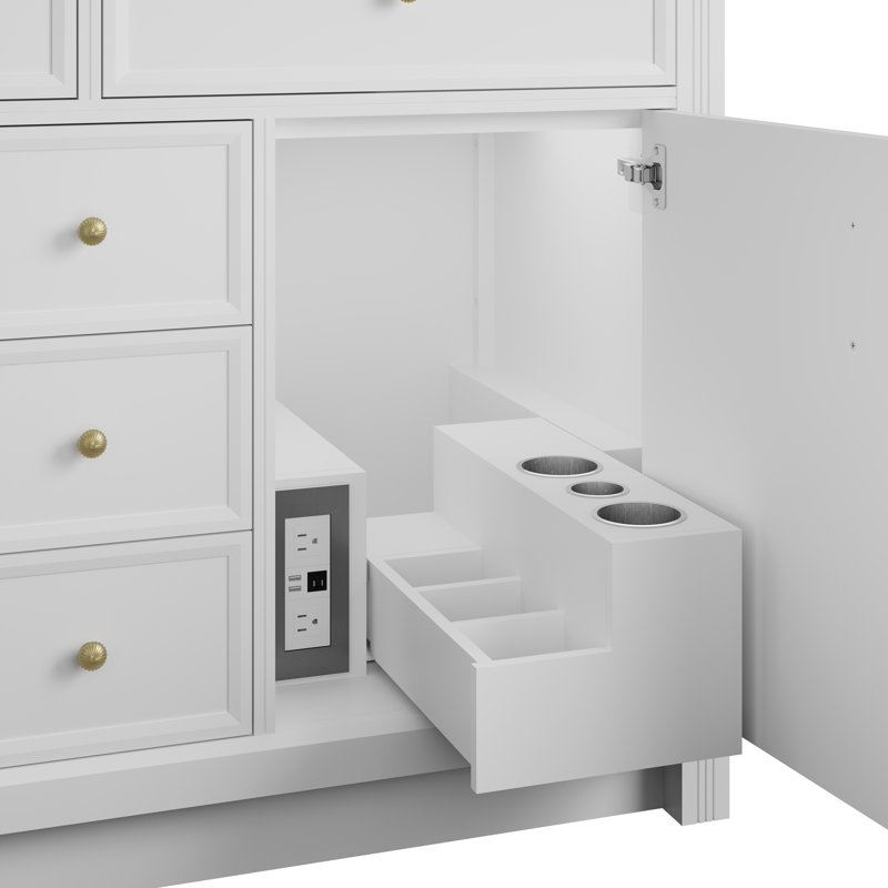Bellshire 30" W Single Vanity Cabinet, Bright White, 48"