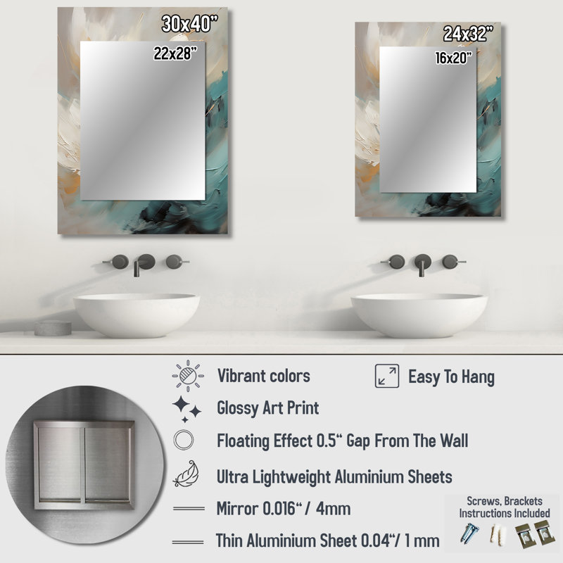 Wiechmann - Gold Wall Mirror Decor, 32" x 24"