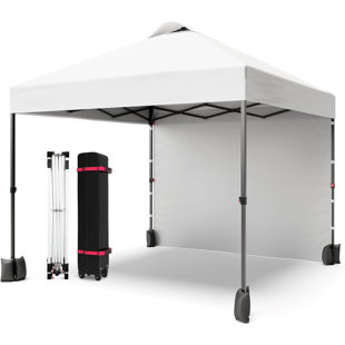 10' X 10‘ Pop Up Canopy With Sidewalls For Outdoor, Waterproof Portable Canopy With One Push Setup