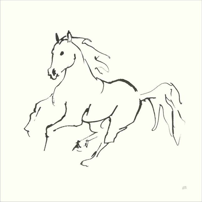 «Line Horse III» par Chris Paschke, art mural encadré